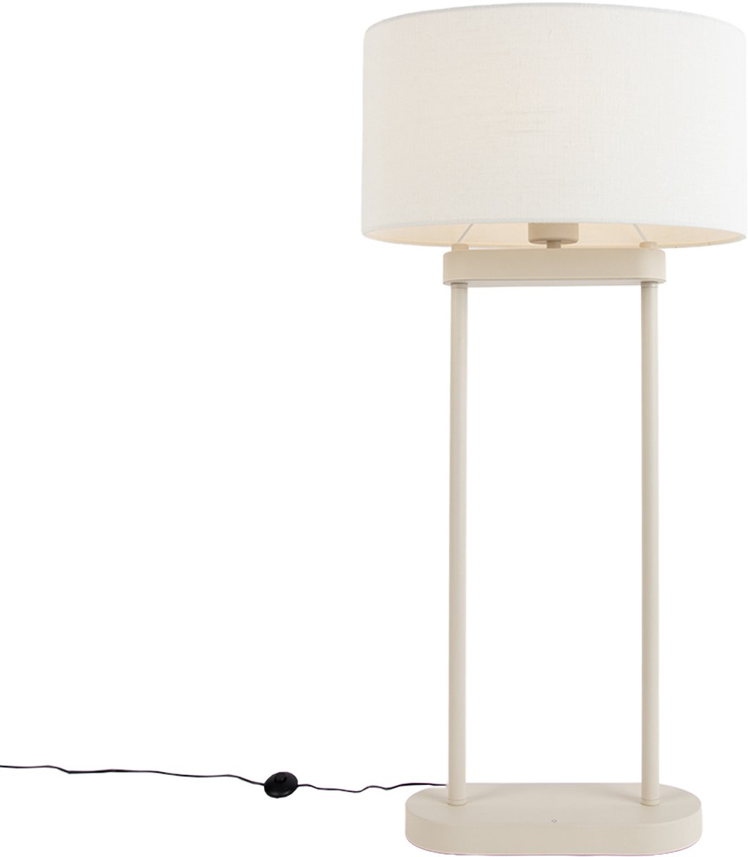 Qazqa moderne tafellamp - Thijmen - beige, max. 15W, geschikt voor led, 76cm, ideaal als slaapkamer en woonkamer lamp