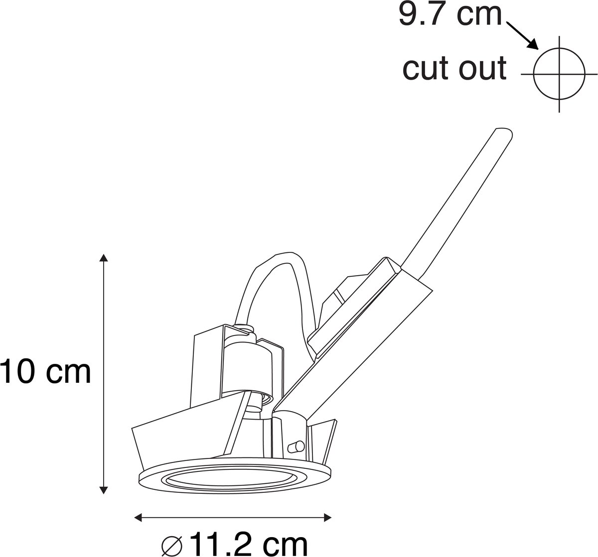 Qazqa inbouwspot, inbouwlamp - 103198 - , max. 10W, geschikt voor led, 11.2cm, ideaal als keuken, slaapkamer en woonkamer lamp, in set van 6.
