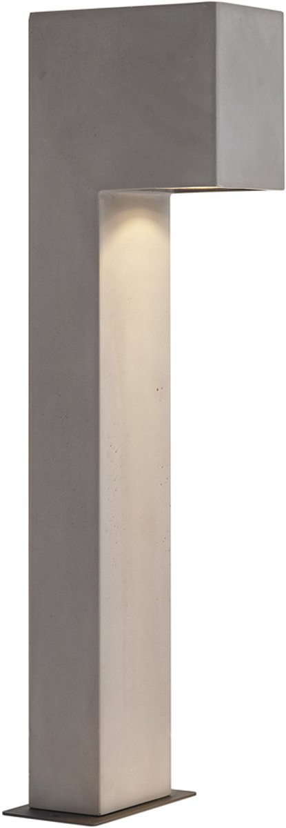 Qazqa moderne sokkellamp, padverlichting, buitenlamp voor in de tuin - Pompei - grijs, max. 10W, geschikt voor led, 65cm, IP44, rechthoekig