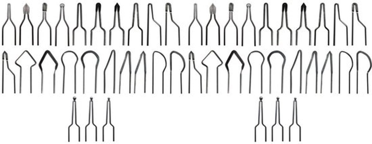 Pyrografie Set 23 Draadpunten - Professionele Reservepunten - Diameter 1 mm - Temperatuur 0-1000 ℃ - Compatibel met 30-50 W Apparaten - Zilver - Brandpunten