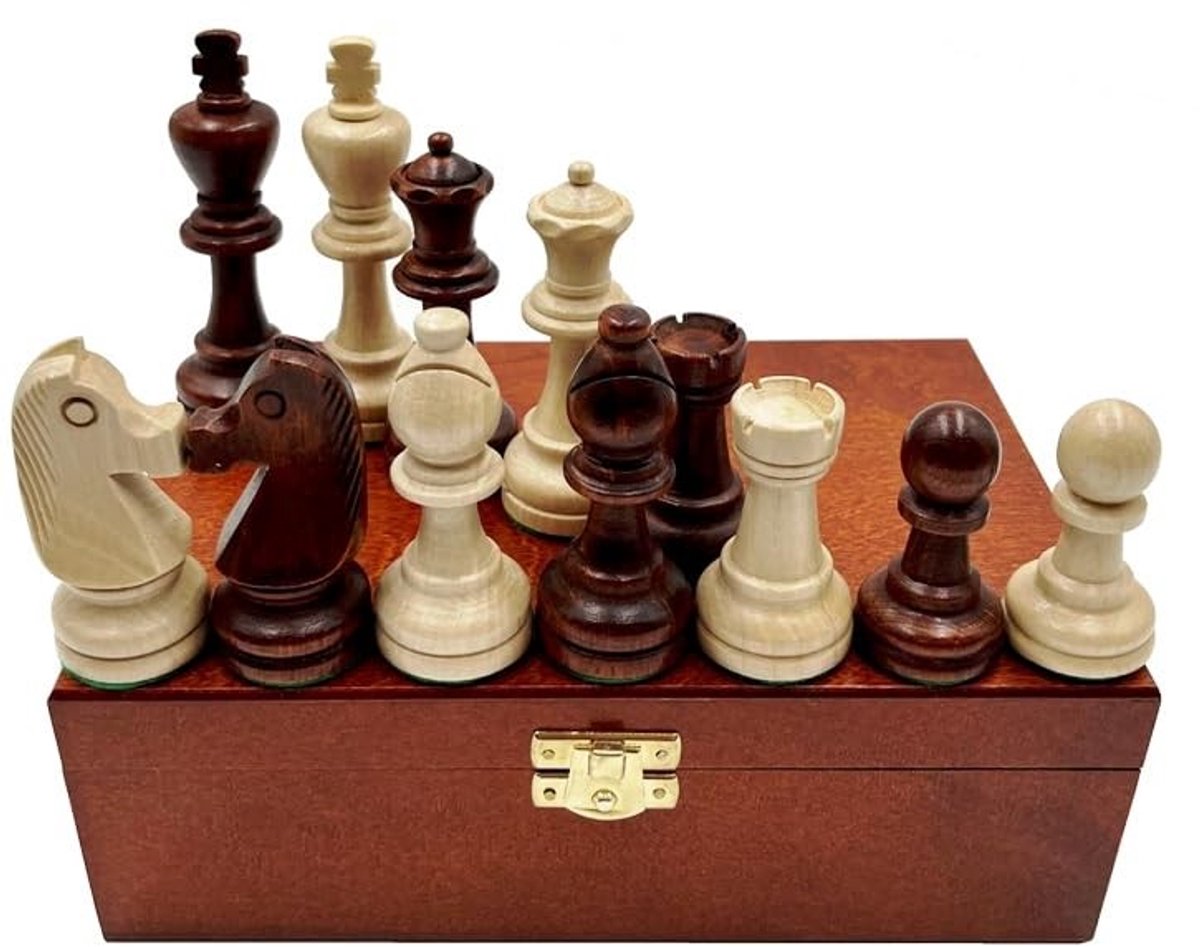 Solidchoice - Houten Schaakset Tournament Staunton 7 met Opbergdoos