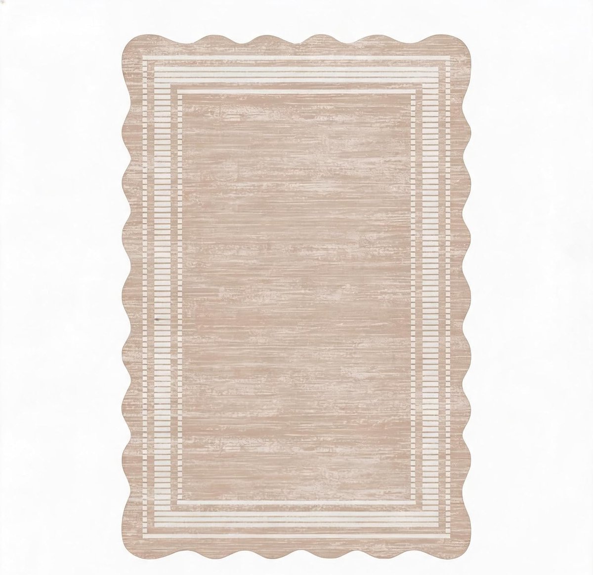 Fluwelen Vloerkleed 120x170 cm Beige - Wasbaar en Opvouwbaar; 1200 gsm Polyester