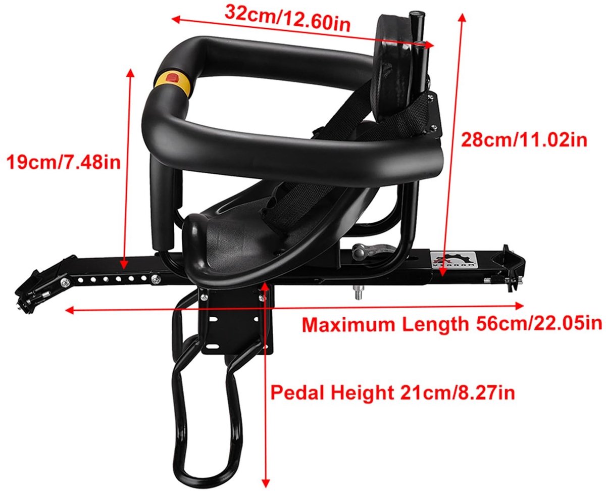 Solidchoice - Kindveilig Fiets Zadel met Rugleuning