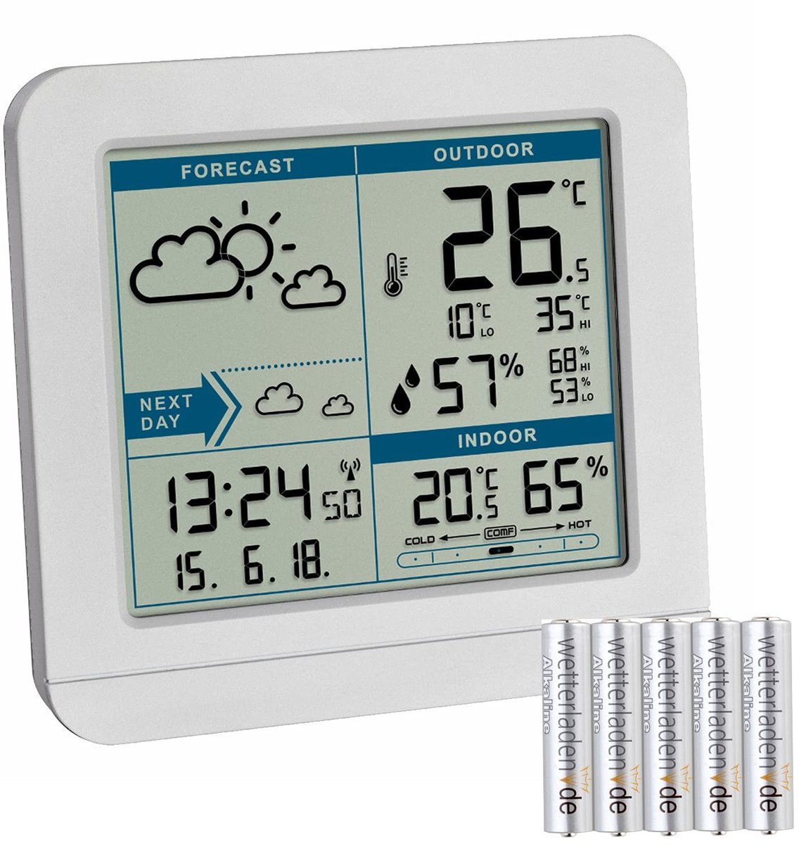 Solidchoice - Draadloze Weerstation met Buiten Sensor en Klok