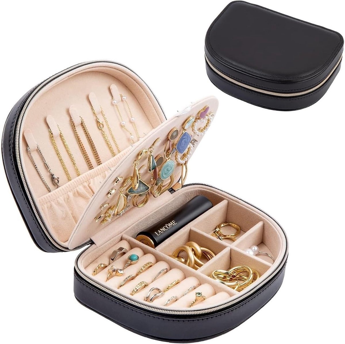 Solidchoice - Draagbare Sieradenbox met Dubbele Laag voor Vrouwen