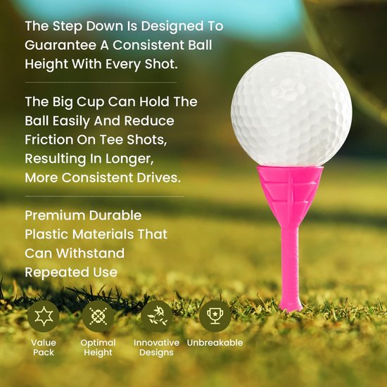 Solidchoice - Golf Tees Plastic 83mm Unbreakable Big Cup Set van 12/24 Stuks van Solidchoice — afbeelding 2