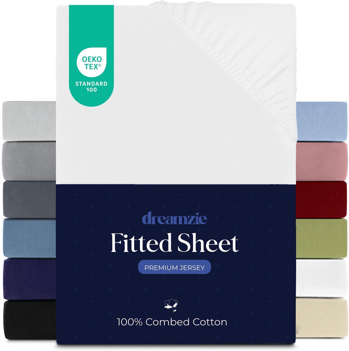 Solidchoice - Fitted Sheet 200x200 cm van Katoen Jersey, Hypoallergeen en Oeko-Tex