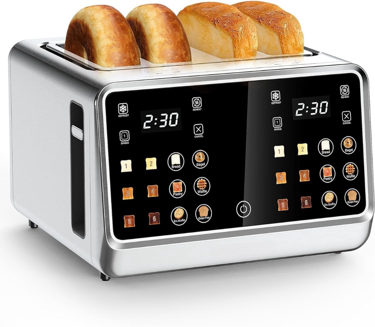 KIRA® Toaster - Broodroosters - Toaster Broodrooster - Broodrooster - Zilver - 26cm x 27cm x 18cm