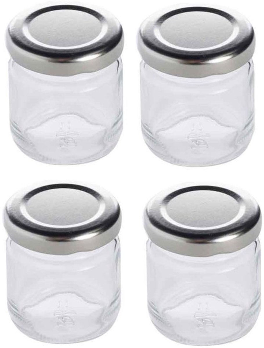 Cosy & Trendy Confituurbokaal 50ml Set4 Deksel Zilver