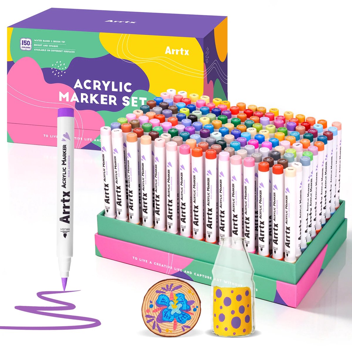 Arrtx – Acrylmarkers – Paint Brush Tip Markers – 150 kleuren (150A)