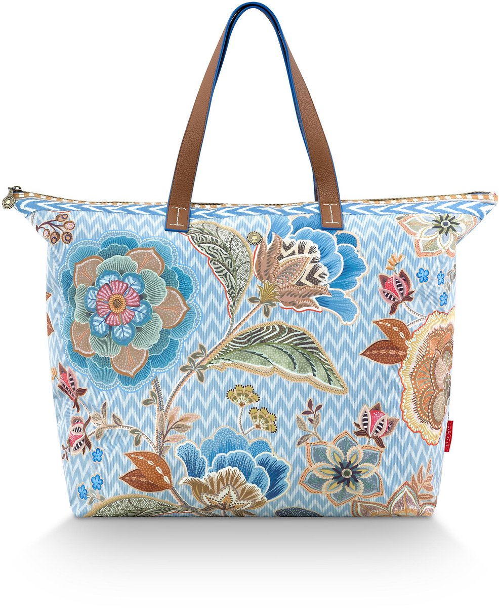 Pip Studio - Tilda Tote Bag met rits - Schoudertas - Hakuna Blauw - 66x20x44cm