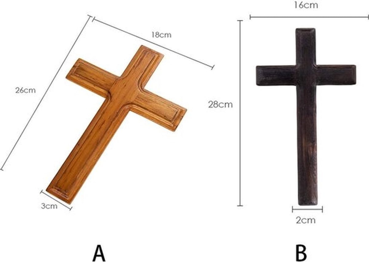 Wandkruis Massief Eiken - Wandmontage - Decoratie - Cadeau voor Vormsel/Communie - Religieuze Sfeer - Duurzaam Hout - Muurkruis