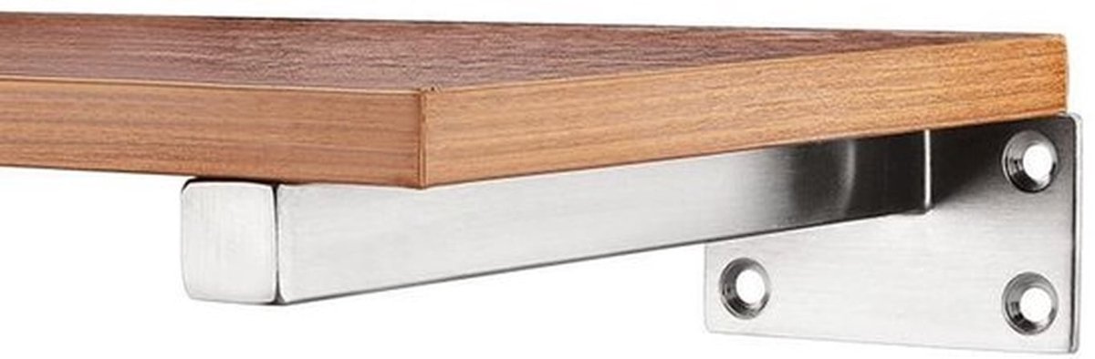 Plankbeugels Heavy Duty - Wandmontage - Roestvrij Staal - Ondersteuning voor Planken - Duurzaam - Eenvoudige Installatie - 200mm - Planksteunen