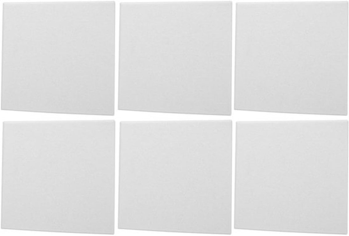 Akoestisch paneel - Geluidsisolatie plaat - Geluidsverbetering thuis - Polyestervezel materiaal - 6 stuks - Wit