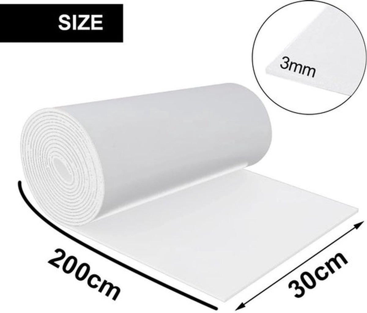 Schuimrubber Zelfklevend 300 mm x 3 mm x 2 m - Afdichting - Geluidsisolatie - Schokbescherming - Wind- en Regenbescherming - Hoge Kwaliteit - Afdichtband