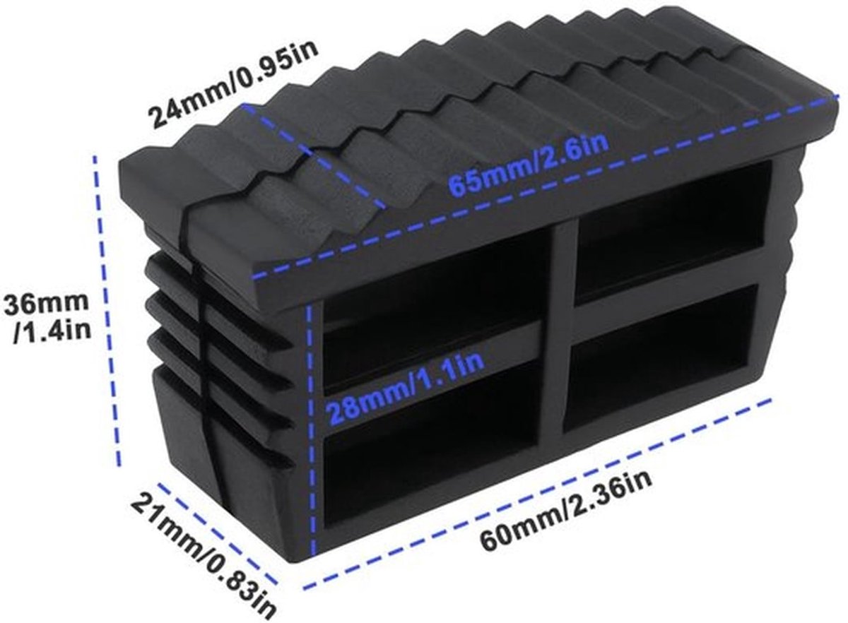 Antislipmat - 8 Stuks 57x21 mm - Rubber Vervangingsmat - Veilig Grippen - Ladder Voeten - Schokbestendig Materiaal - Laddervoeten