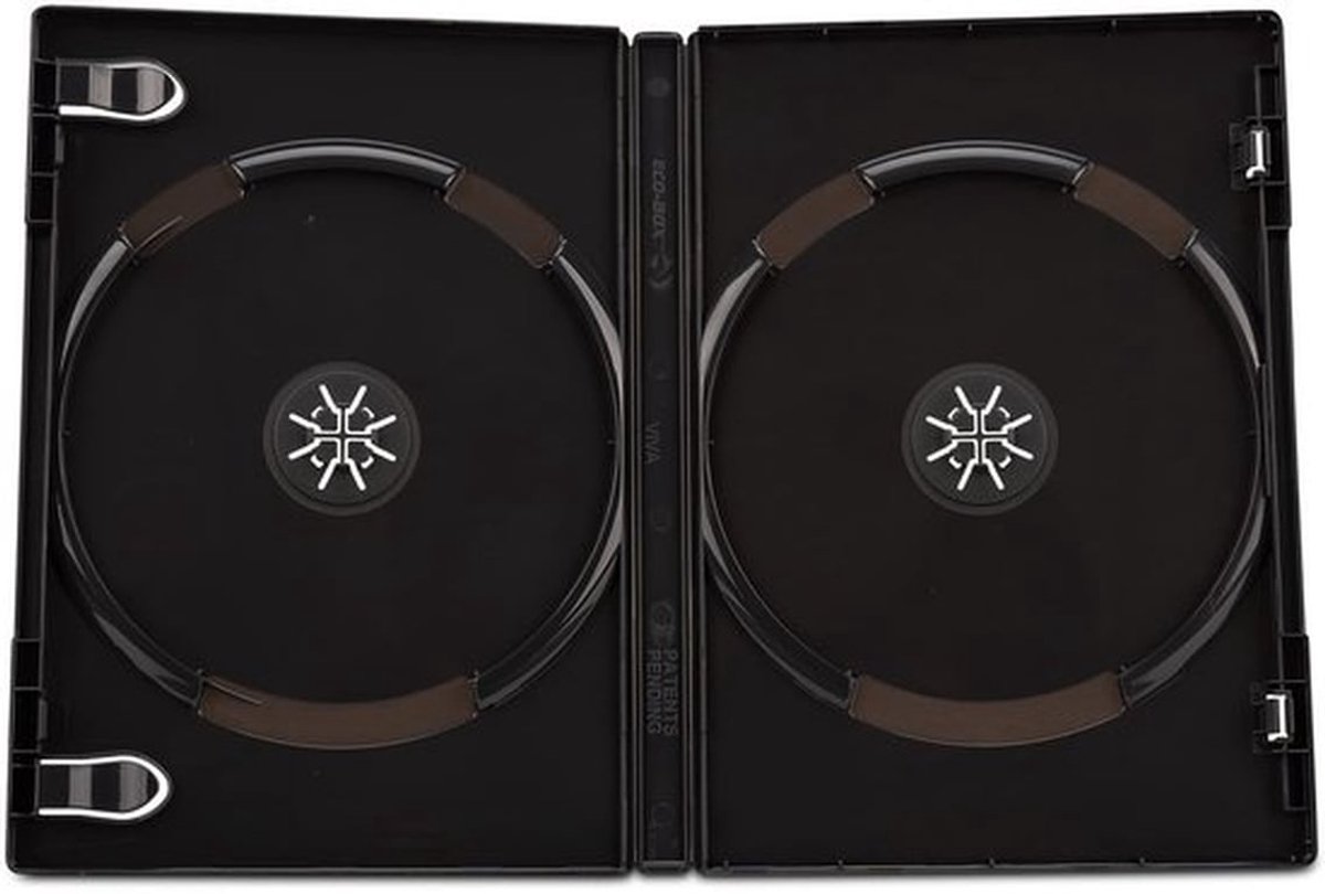 CD/DVD/Blu-ray Hoesjes - 5 x Dual DVD Cases - Zwart - Duurzaam Polypropyleen - Met Duidelijke Buitenhoes - 14mm Rug - Dvd Dozen