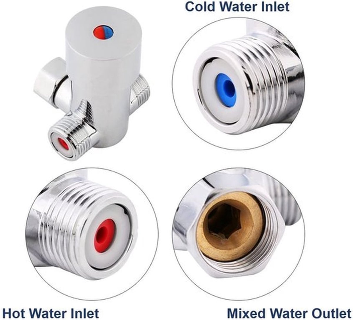 Mengkraan Automatisch - Thermostatische Mengkraan - Warm/Koud Water - Messing Klep - 20m3/h - Temperatuurregelaar - Thermostatische Kraan