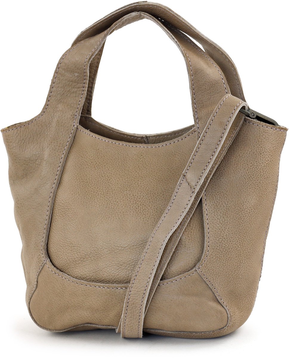 Bear Design Carol Leren Handtas - Schoudertas - Taupe