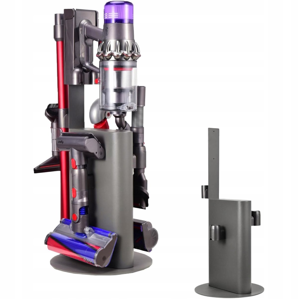 Rosfix Houder Vloerstandaard - Staal 74 cm, 32 cm Basis - 4 Accessoirehouders - Geschikt voor Dyson