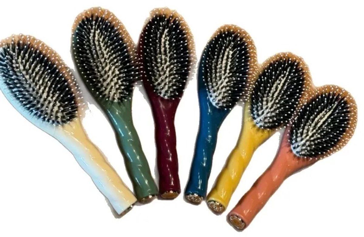 Cherrys Finds - Haarborstel - Borstel Met Zwijnenhaar - Airbagmassage - Klitvrije Haarborstel - Antistatisch - Hoofdhuidstimulator - Voor Vrouwen En Mannen - Wit