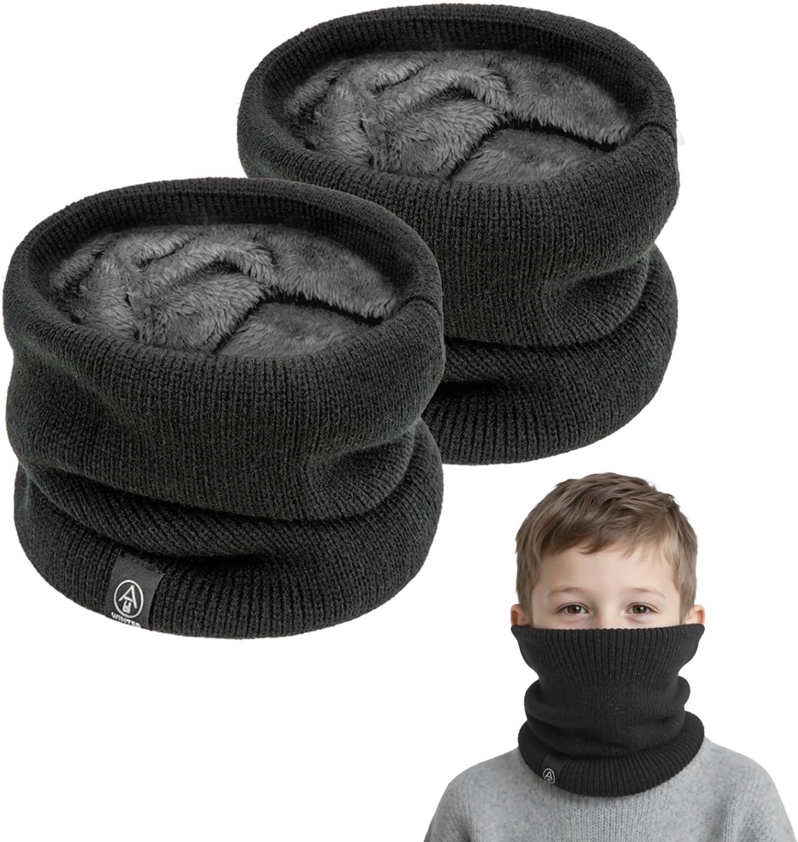 Solidchoice - Set van 2 Winter Snoods voor Kinderen, Warm en Winddicht