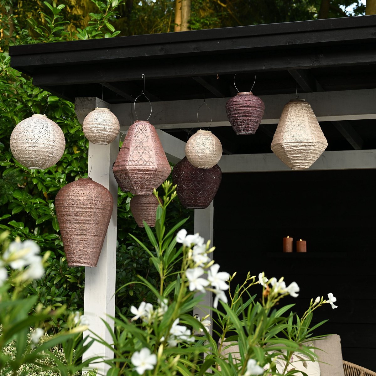 Lumiz Solar Tuinverlichting - Lampion - Cylinder - 18 cm - Soft Blush