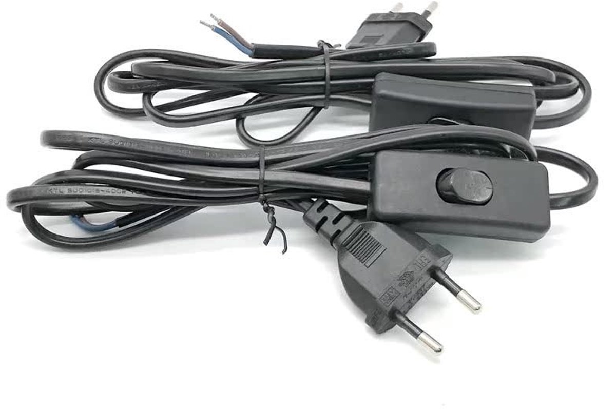 Solidchoice - 3 Stuks Aansluitkabel met Schakelaar 1,8 m