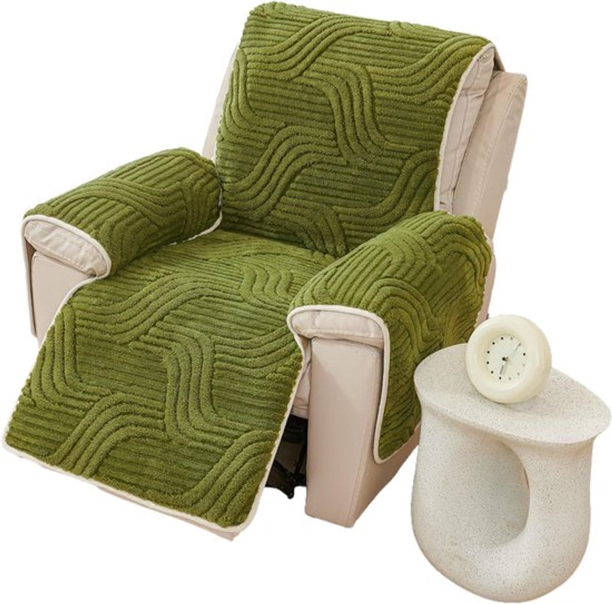 Comfortabele Armstoelhoezen, Antislip Stoelkussens, Bescherming voor Armleuningen en Relaxstoelen, Groene Stoelhoezen voor Meubels