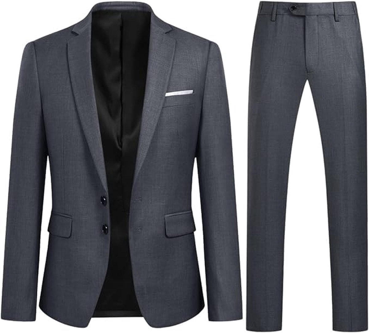 Solidchoice - Modern Slim Fit 2-Piece Herenpak met Jacket en Broek Grijs