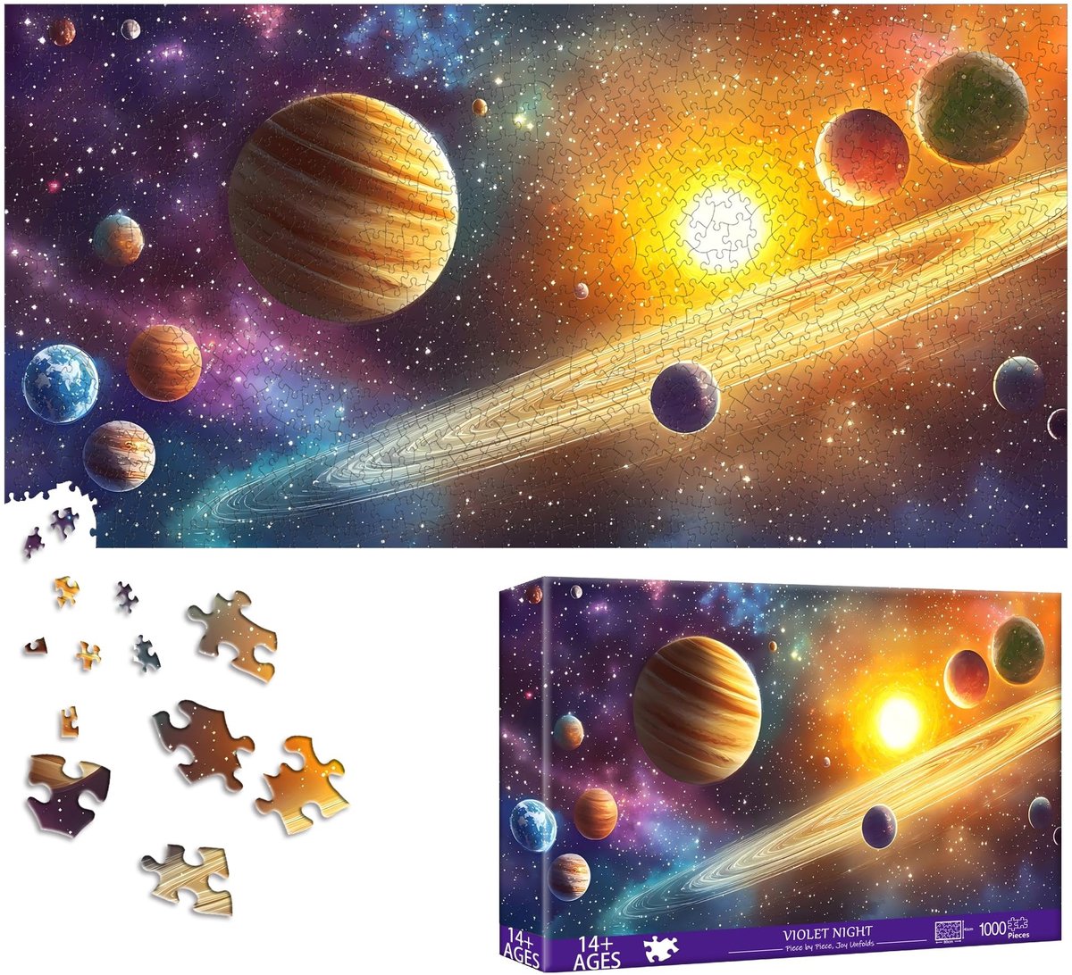 Solidchoice - 1000 Stuk Puzzel voor Volwassenen met Planetenthema