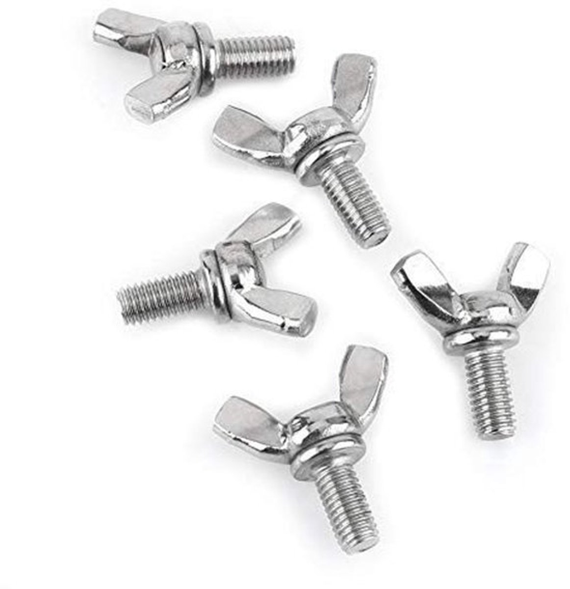 Vlinderschroef 5 Stuks - M6 DIN316 - Roestvrij Staal - Vleugelhandgreep - Schroefdraadlengte 30 mm - Hoogwaardige Kwaliteit - Handgreep