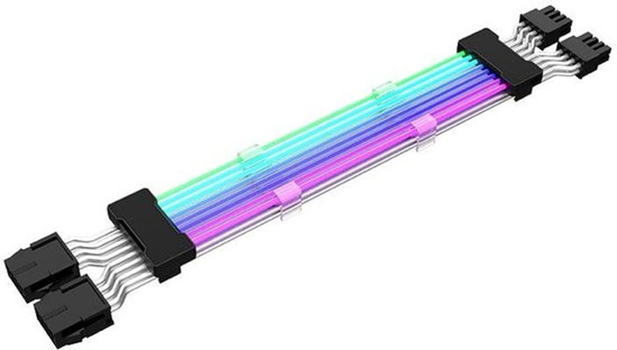 Argb GPU Kabel - Adres­s­eerbare RGB PSU Kabels - Grafische Kaart Voeding - PC Case Accessoire - 30 cm - 360° Verlichting - Dubbele LED