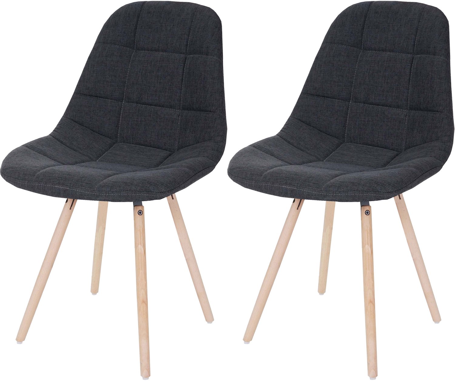 MCW Set van 2 eetkamerstoelen MCW-A60 II, keukenstoel, retro jaren 50 ontwerp ~ stof/textiel donkergrijs