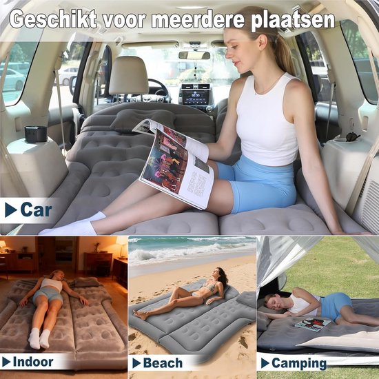Opblaasbaar SUV-luchtmatras voor auto en camping - Compact en draagbaar met elektrische pomp van Merkloos — afbeelding 4