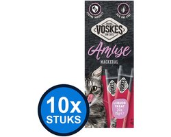 10x Voskes Amuse Liquid Treat Makreel - Kattensnack - 20x15g