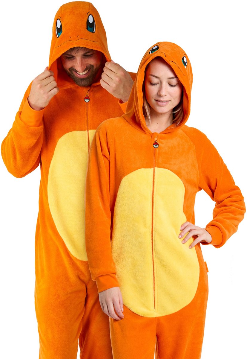 OppoSuits Charmander Onesie - Pokémon Jumpsuit - Kleding voor Pokémon Outfit - Thema Huispak - Carnaval - Oranje