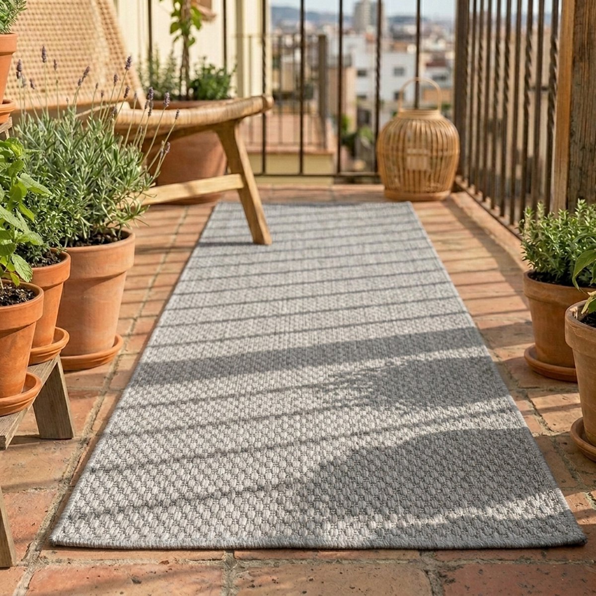 NATURL. Balkonkleed - Costa Grijs - 80x300cm