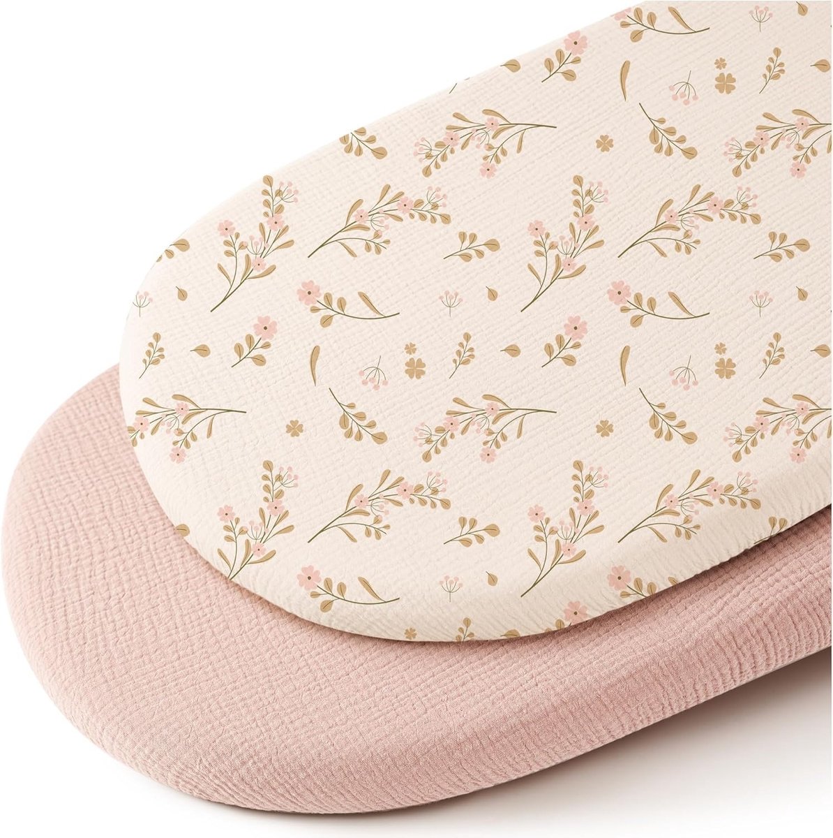 Wieg hoeslaken set van 2 stuks - ademend mousseline katoen - afneembaar wasbaar buitenhoes - geschikt voor babywieg matras - 32 * 17 inchStijl 17