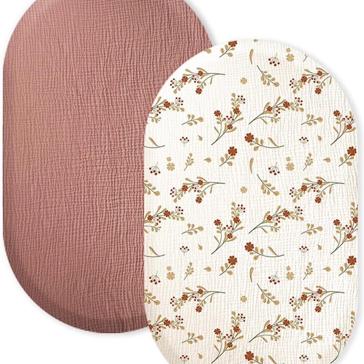 Wieg hoeslaken set van 2 stuks - ademend mousseline katoen - afneembaar wasbaar buitenhoes - geschikt voor babywieg matras - 32 * 17 inchStijl 16