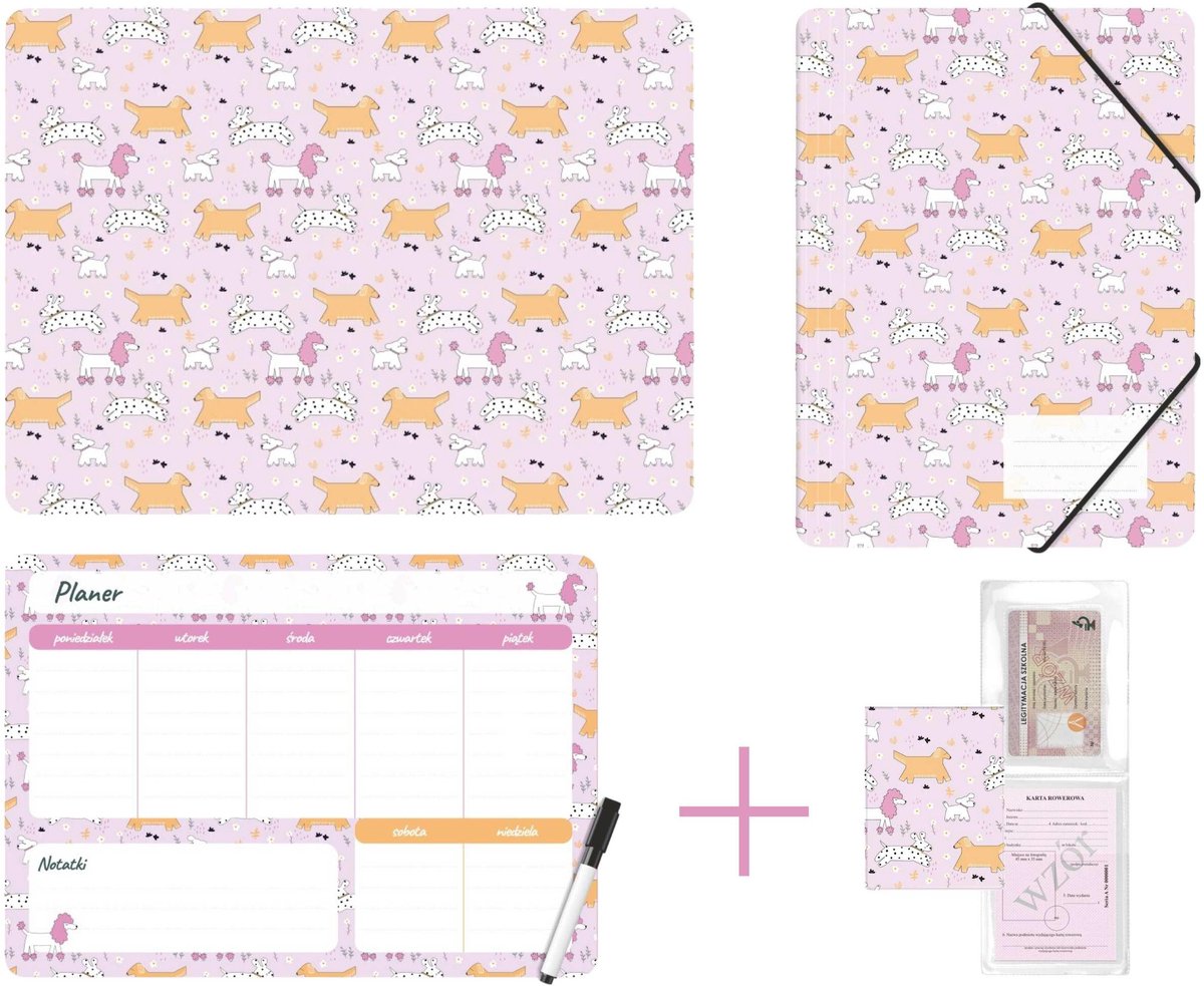 Schoolset met opdruk puppies