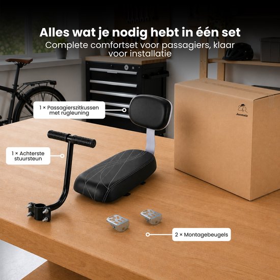 Bagagedrager Kussen - Zwart Fietszitje voor Extra Comfort en Eenvoud van BikyWijzer — afbeelding 2