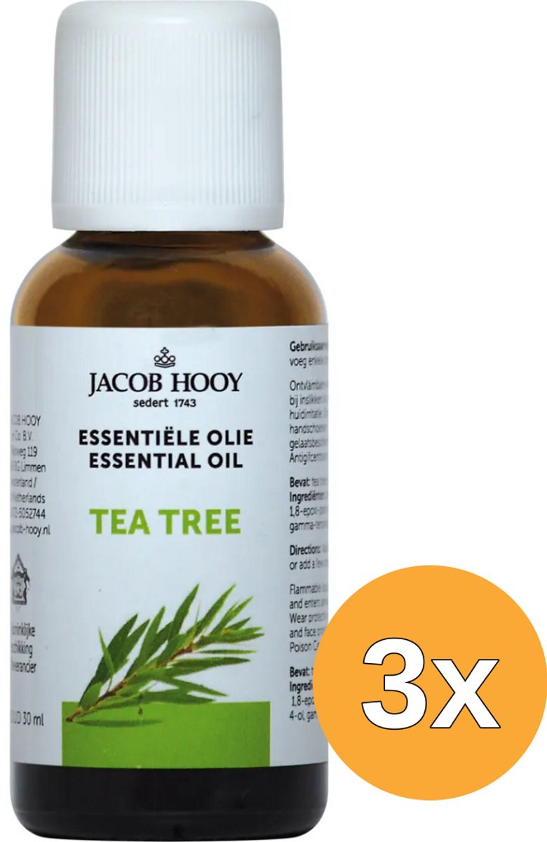 3x Jacob Hooy Tea tree olie (30 ml)