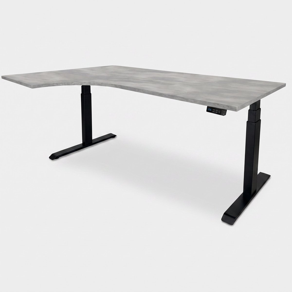 Zit-sta wingbureau elektrisch 180x120cm – Zwart, Oxyd (Links)