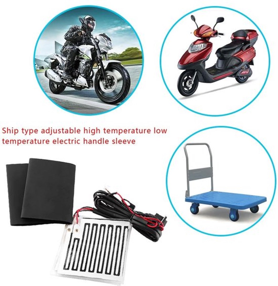 Verwarmde Grip Snelle Voorverwarming - Handwarmers Elektrisch - Flexibel en Zelfklevend - Duurzaam - Motorfiets/ATV/Sneeuwscooter