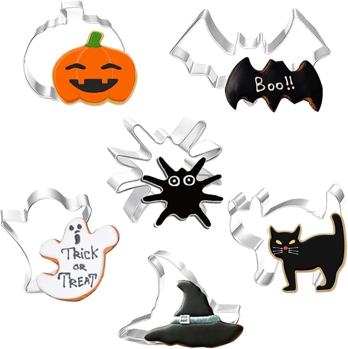 Halloween Koekjesuitsteeksets voor Herfstfeesten - RVS Koekjesvormen voor Kinderen en Bakplezier