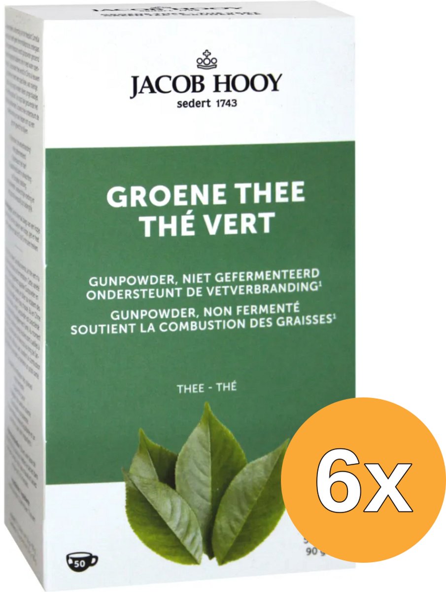 6x Jacob Hooygroene Thee zakjes (50 stuks)
