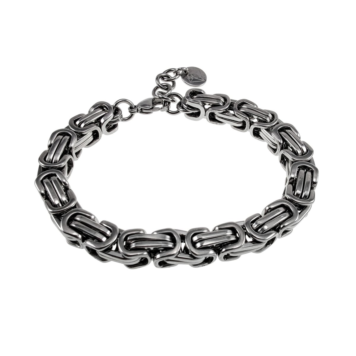 Luxe Vierkante Armband Heren, Koningsarmband, Roestvrij Staal, Handgemaakt, Verstelbaar 17 tot 20 cm - Exclusieve door esde2