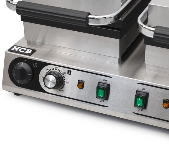 HCB® - Professioneel horeca Wafelijzer voor 4 Luikse wafels - Wafelmaker van RVS / INOX - 38x63x27 cm (DxBxH) - 20 kg - 9921 van HCB — afbeelding 2