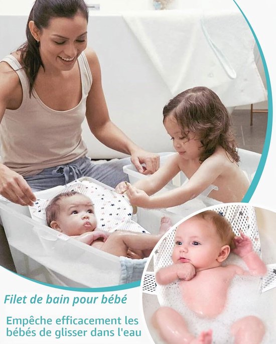 Babybadmat - babybadmat - babybadnetje - babybadstoel - badzitje - verstelbaar - antislip - badnetje voor pasgeborenen - babybadkussenstoel - Voor baby's van 0-24 maanden — afbeelding 3